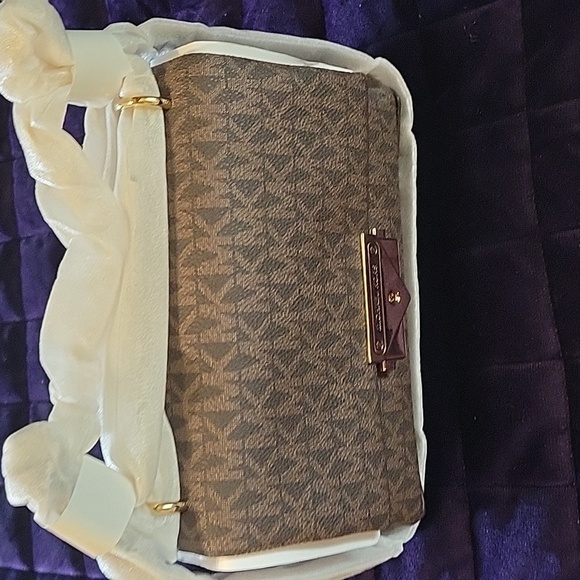 Michael Kors Brown Cece Small Logo Shoulder Bag NWT - Picture 6 of 11